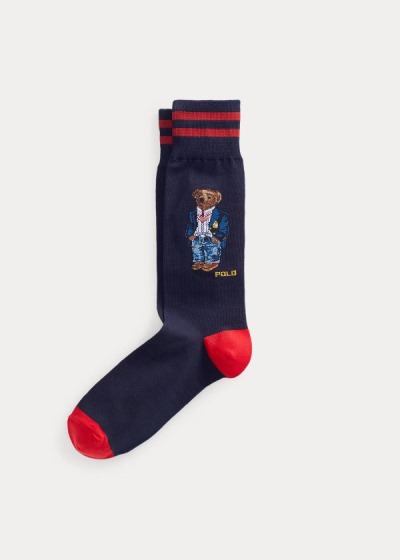 Calcetines Polo Ralph Lauren Hombre Azules - Polo Bear & Stripe 2-Pack - HOVGQ2564